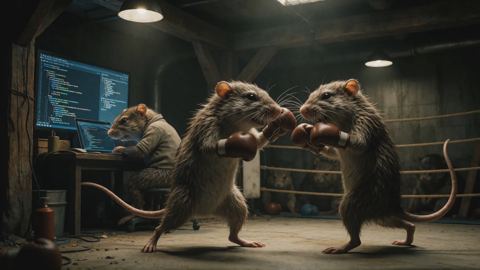 shrew fight club with one shrew in the background coding