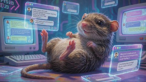 a shrew floppign around on the chat room floor out of boredom